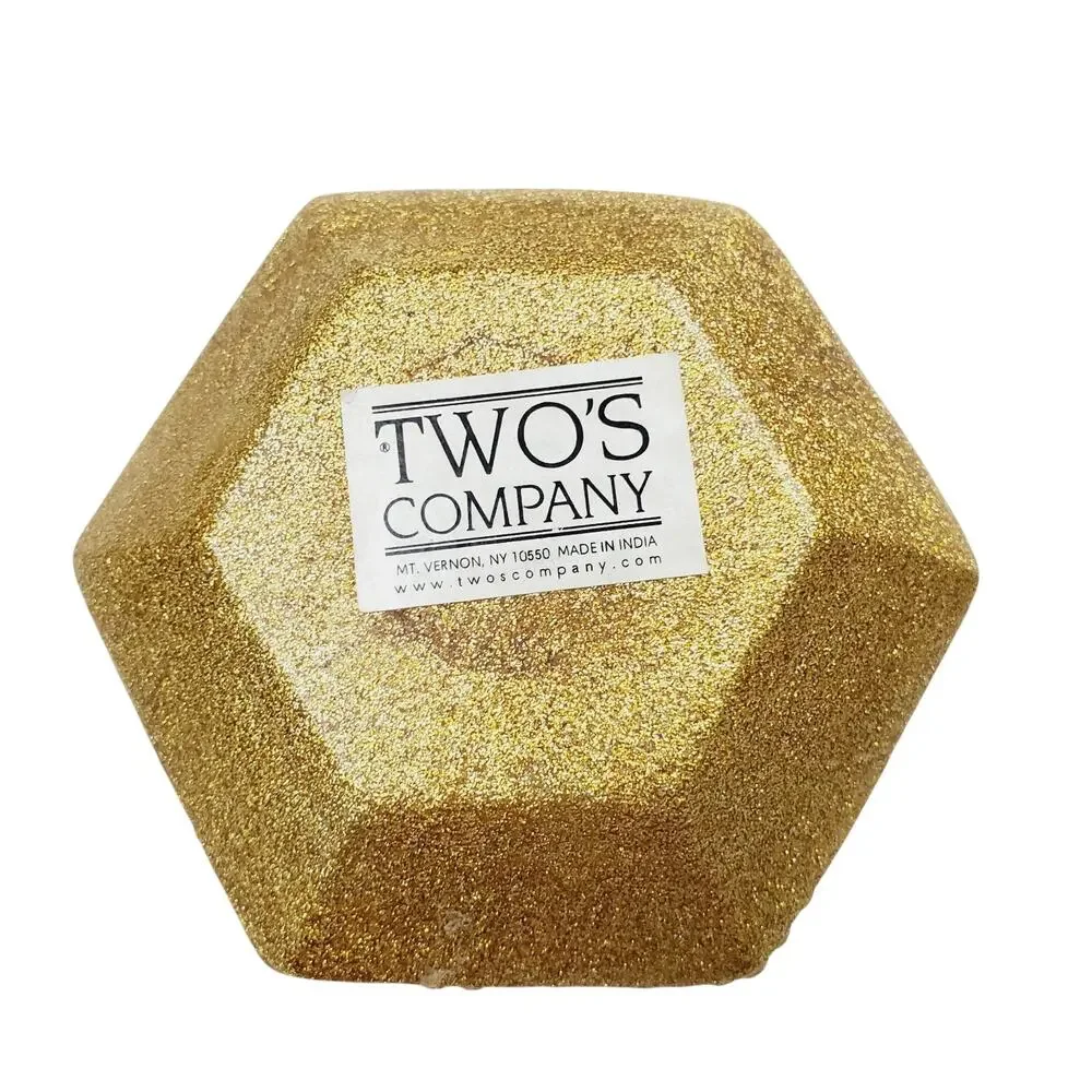 Vintage Two's Company Bejeweled Gold Trinket Box India Made 90s Jewelry Box Cute